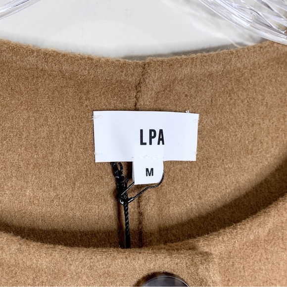 NEW LPA Isabel Maxi Coat (Sz M) Melton Wool Blend Wide Sleeve Oversized Camel - Picture 8 of 10